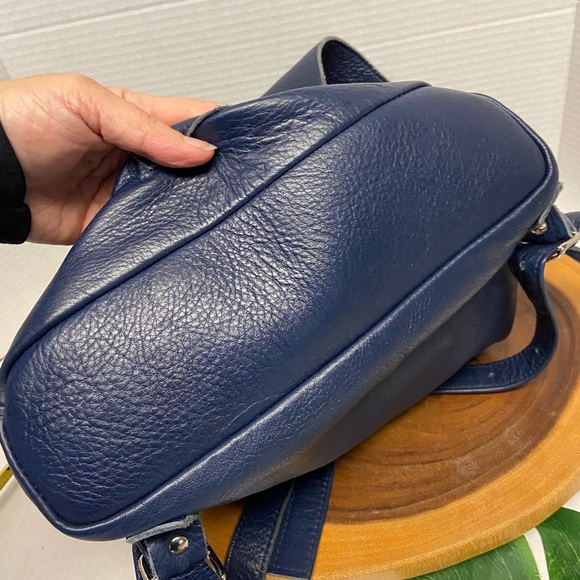 Kokosina Navy Blue Soft Leather Backpack Ruck Sack main image 7